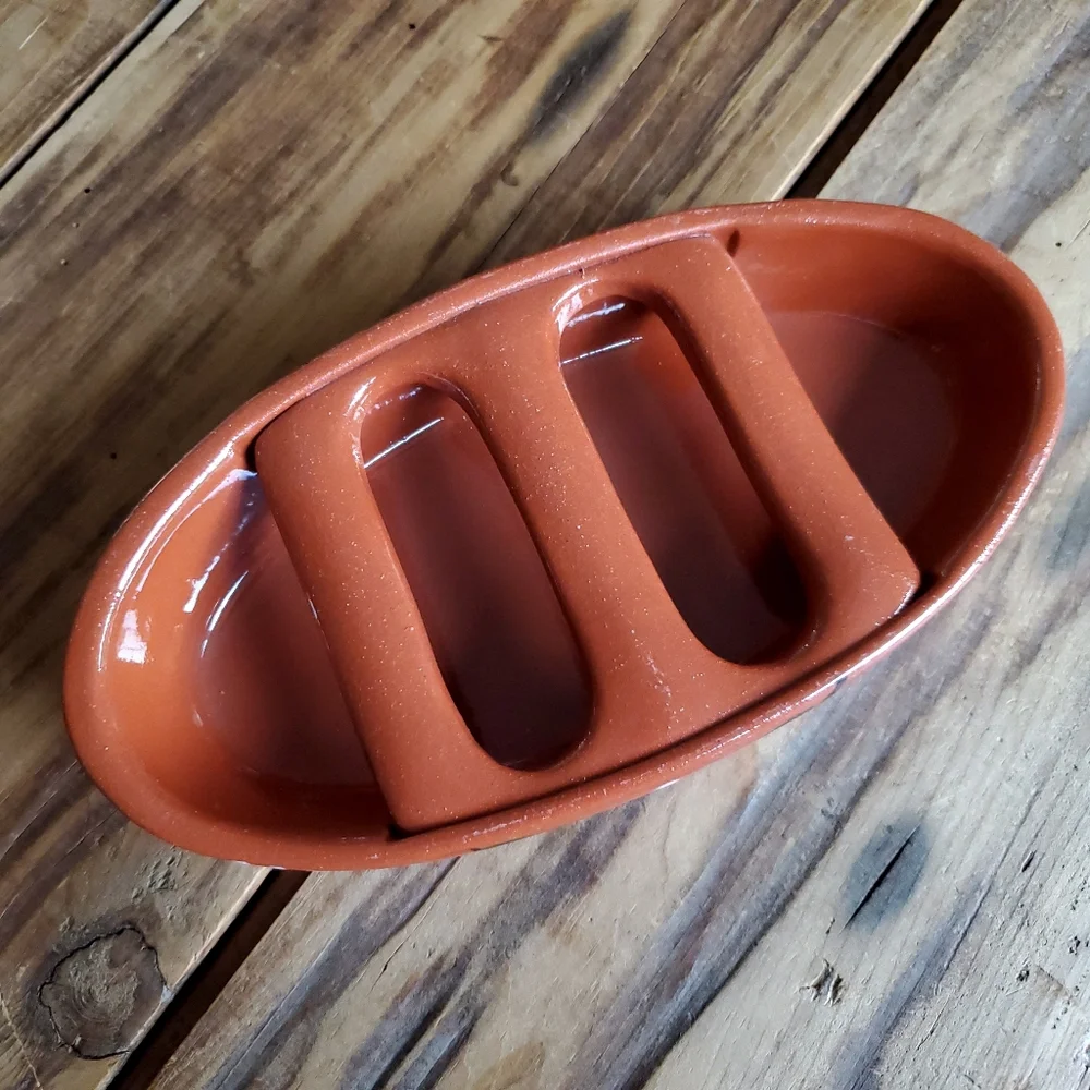 Portuguese Pottery Terracotta Clay Sausage Roaster